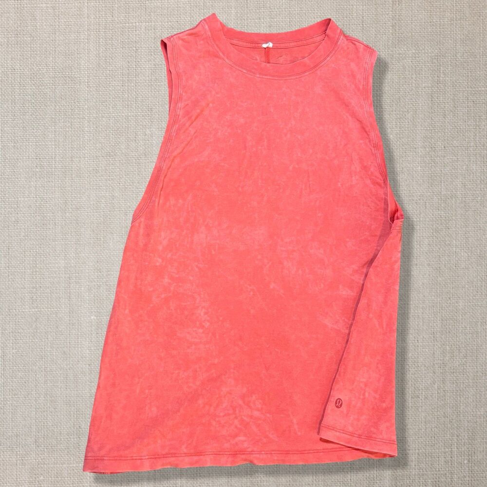 Lululemon All Yours Tank Size 8 Cloud Wash Coral Orange Vitasea Relaxed